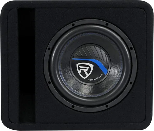 Vista 2 de Rockville VS10K54 - Caja de subwoofer de 10 pulgadas K5 de 1200W para coche, recinto ventilado precargado, 4 Ohm, 600W de programa/300W RMS, MDF