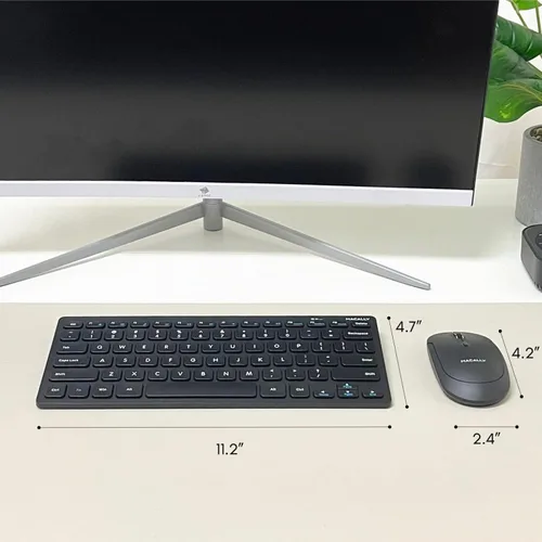 Vista 7 de Macally Pequeño teclado inalámbrico y mouse combinados – Dúo de productividad silencioso – Teclado compacto inalámbrico 2.4G y mouse para PC – Mini