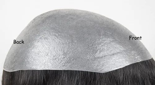 Vista 3 de V-loop Toupee - Sistema de reemplazo de cabello humano para hombre (8 x 10 pulgadas, color natural)