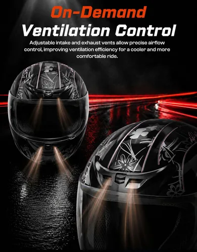 Vista 6 de TCMT Full Face Helmet for Adult Men & Women, DOT Approved
