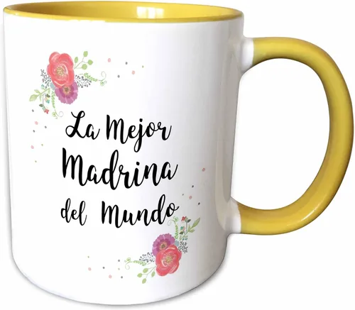 Vista 13 de 3dRose Floral La Mejor Madrina del Mundo Española Mejor Madrina del Mundo - Tazas (mug_312374_4)