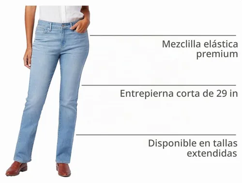 Vista 5 de Levi Strauss Signature Gold - Jeans rectos modernos para mujer (disponible en tallas extragrandes)