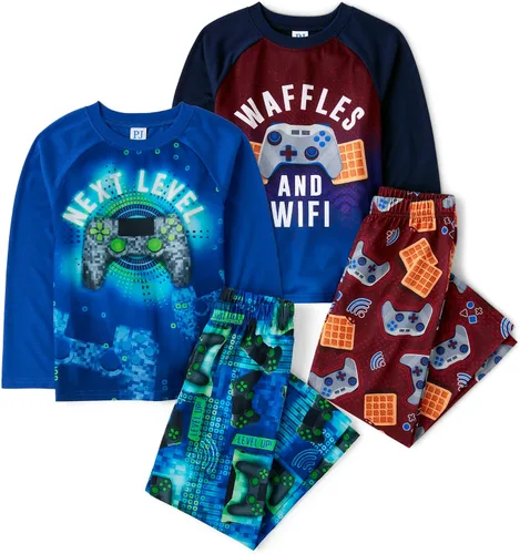 Vista 16 de The Children's Place - Conjunto de pijama de dos piezas con camisa de manga larga y pantalones para niño Manojo de desayuno