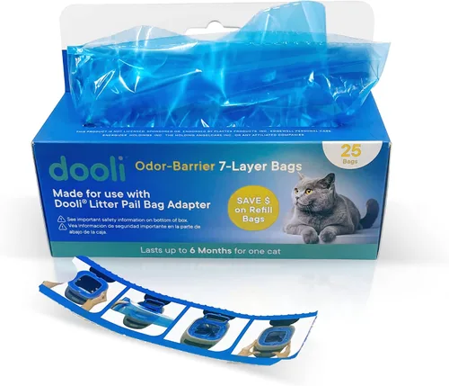 Vista 2 de Recambios de cubo de arena para gatos, se adapta a Litter Genie & Plus, rollo de 25 bolsas
