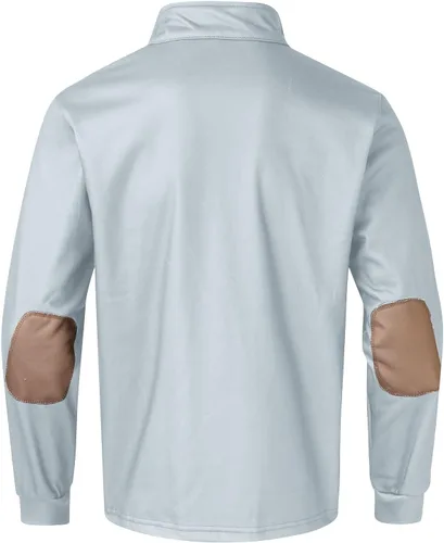 Vista 4 de Sudaderas tipo polos con forro polar para hombre, grandes y altas, con cremallera de un cuarto, ajuste holgado, para otoño e invierno