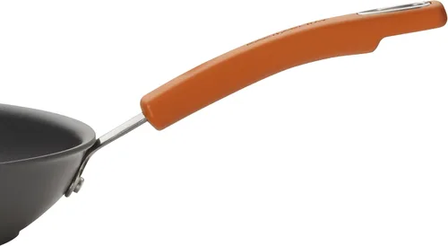 Vista 4 de Rachael Ray Brights - Sartén antiadherente anodizada dura, sartén anodizada dura, 8.5 pulgadas, gris con asas naranjas