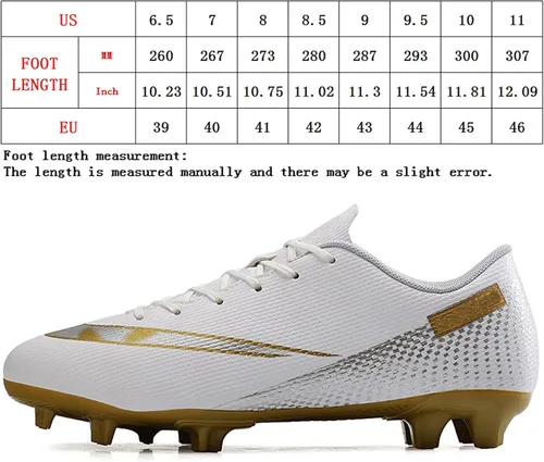 Vista 4 de OAOUIA Tacos de fútbol para hombre, zapatos de fútbol para jóvenes al aire libre, interiores y niños, zapatos de fútbol para correr en tierra firme