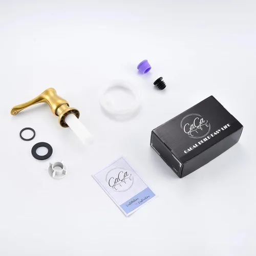 Vista 8 de GAGALIFE Dispensador de jabón para fregadero de cocina, dorado cepillado, dispensador de jabón debajo del fregadero con kit de tubo de extensión