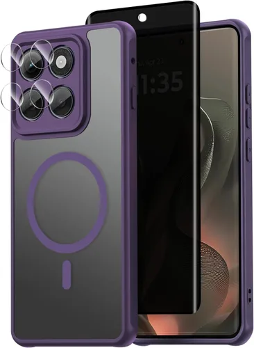 Vista 11 de Funda magnética para Motorola Edge 2026, con protector de pantalla de privacidad y protector de lente de cámara, [militar a prueba de golpes] funda