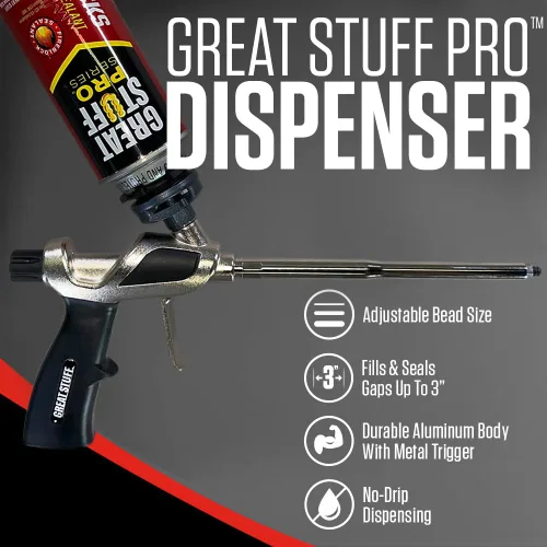 Vista 4 de Great Stuff Pro Lagunas y Grietas Kit de Espuma en Aerosol – Sellador Naranja Certificado contra el Fuego Rellena Brechas de hasta 3 Pulgadas