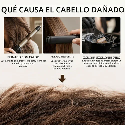 Vista 3 de Máscara de Queratina para el Cabello 2 Pack - Regalo para Ella, Tratamiento de Acondicionador Profundo de Péptidos para Cabello Dañado, Seco