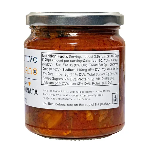Vista 2 de Aperitivo Siciliano - Auténtica caponata de berenjena siciliana - Hecho a mano con ingredientes seleccionados cultivados en Sicilia - Paquete de 4