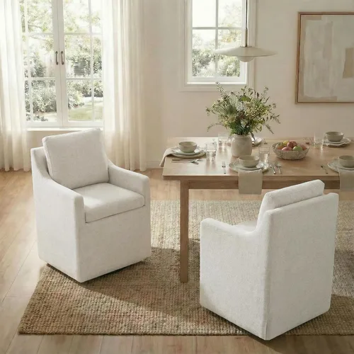 Vista 28 de KISLOT Juego de 1 sillas de comedor tapizadas con funda lavable