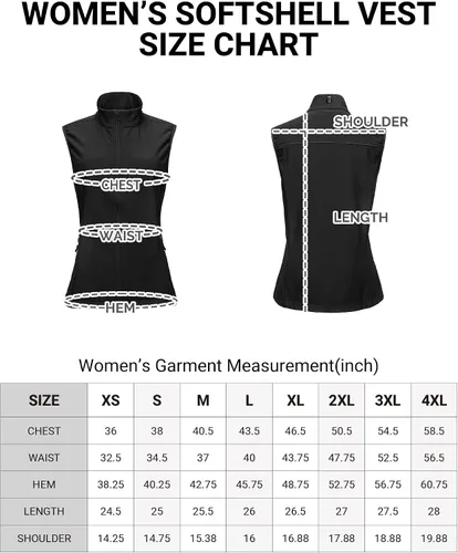 Vista 6 de Outdoor Ventures Chaleco ligero Softshell para mujer, resistente al viento, forro polar, con cremallera, sin mangas, para correr, senderismo, golf