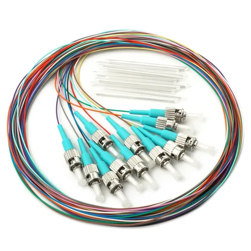 Vista 23 de 6 hilos multimodo OM1 62.5/125 ST-UPC fibra coleta, ST OM1 fibra óptica coleta, incluye 6 mangas de protección de fibra óptica de empalme de fusión