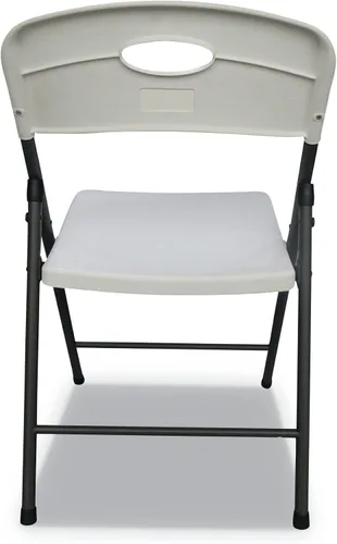 Vista 4 de Alera Silla plegable de resina moldeada, soporta hasta 225 lb, 18.19" altura del asiento, asiento blanco, respaldo blanco, base gris oscuro, 4/caja
