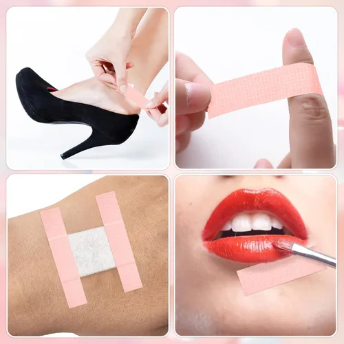 Vista 7 de G2PLUS Cinta de pestañas, 2 rollos de cinta de maquillaje de gel de silicona, cinta de pestañas rosa de 1/2 pulgada x 8 yardas, cinta de extensión