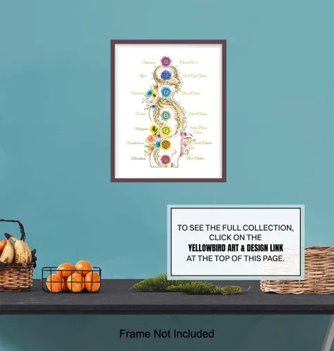 Vista 7 de Decoración de chakras del budismo zen, arte de pared Namaste de meditación espiritual, regalo para la nueva era, Buda, fanático del yoga, mujeres