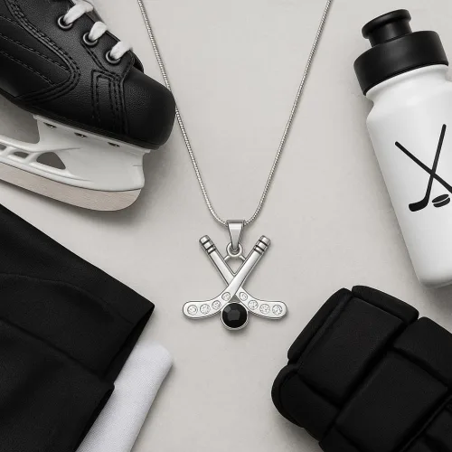 Vista 5 de Infinity Collection - Collar con dije de hockey, joyería de hockey sobre hielo para jugadores, madres y fanáticos