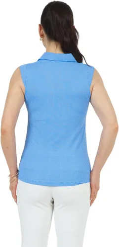 Vista 8 de IBKUL Athleisure Wear - Polo sin mangas con protección solar UPF50+ Icefil Cooling Tech Mini Check - 14754