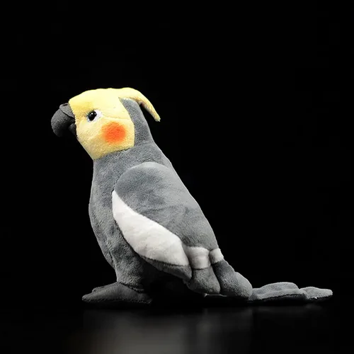 Vista 7 de lilizzhoumax Cockatiel - Juguete de peluche de loro de imitación, juguete de peluche de pájaro de simulación, regalos suaves Kawaii para niños, Gris