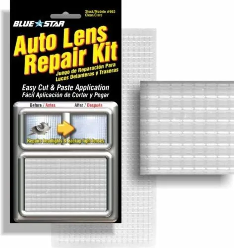 Vista 8 de Kit de reparación de lentes de auto con patrón de cuadrícula Blue Star (ámbar)