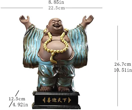 Vista 2 de NYKK, estatua china feng Shui, escultura creativa, mobiliario de oficina, maitreya, buda, sala de estudio, porche, cerámica, joyas, muebles