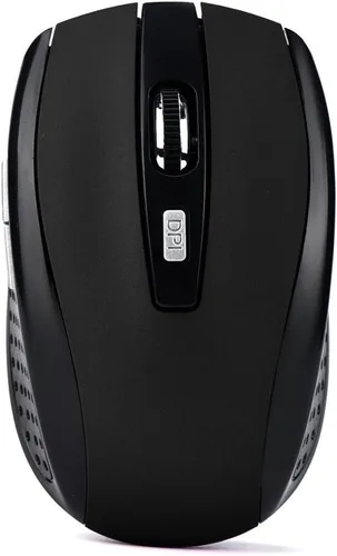 Vista 2 de Mouse inalámbrico de 2.4 GHz, negro, portátil, receptor USB, rango de 33 pies, peso de 0.71 oz, diseño cómodo, fácil de usar