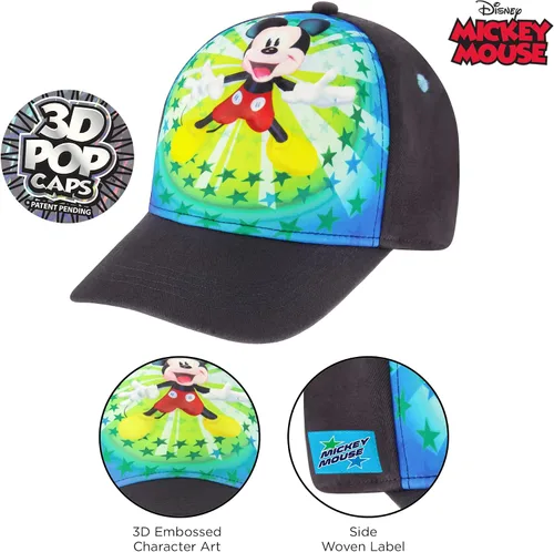 Vista 3 de Disney Boys Baseball Cap Mickey Mouse Adjustable Toddler Hat Ages 2-4 Or Boy Hats for Kids Ages 4-7