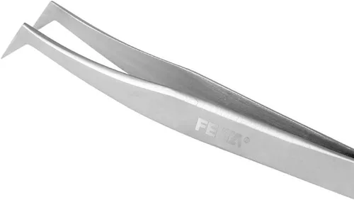 Vista 6 de FEITA Pinzas de extensión de pestañas de volumen, pinzas de precisión en forma de L curvadas en ángulo profesional para extensiones de pestañas 3D