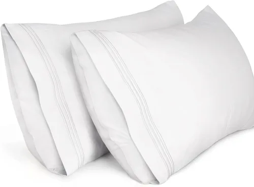 Vista 7 de Lirex Fundas de almohada (paquete de 2), fundas de almohada de microfibra cepillada suave de 1800 hilos, lavables a máquina, sin arrugas, Beige
