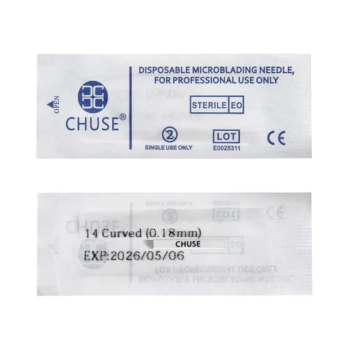 Vista 4 de CHUSE 14 Curvado 50pcs 0.007 in Nano Mircoblading Aguja Maquillaje Permanente Manual Ceja Tatuaje Aguja