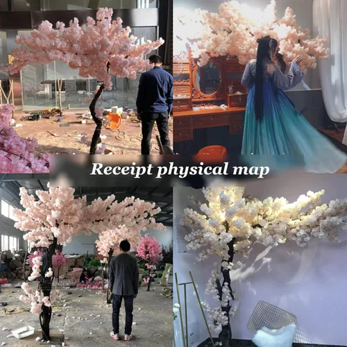 Vista 8 de Arreglos artificiales de flores de cerezo para la decoración casera de la oficina de la boda el 1.5×1m