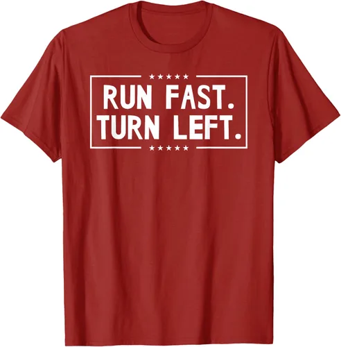 Vista 43 de Run Fast Turn Left - Camiseta para correr de pista y campo