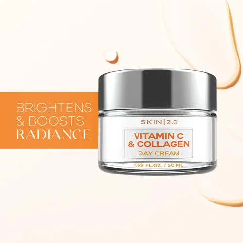 Vista 6 de Skin 2.0 Crema hidratante facial de día hidratante - Retinol y vitamina E, ácido hialurónico y colágeno, vitamina C y colágeno