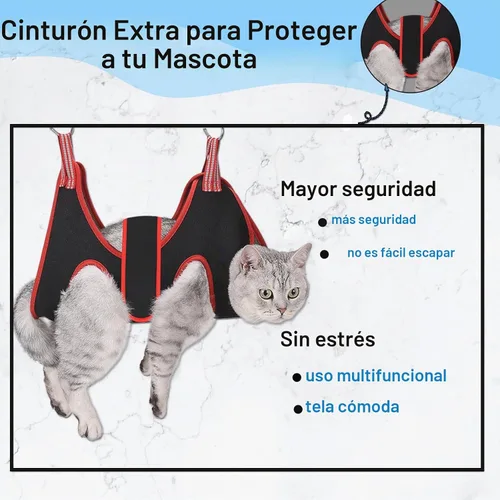 Vista 5 de Arnés de Hamaca de Aseo para Gatos para Perros Pequeños, Bolsa de Sujeción de Hamaca para Mascotas, Cabestrillo de Aseo para Perros para Recortar