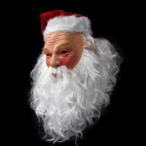 Vista 2 de HENGYUTOYMASK Máscara realista de látex de Papá Noel de Navidad, máscaras completas para cosplay, fiesta de Halloween, disfraz para adultos