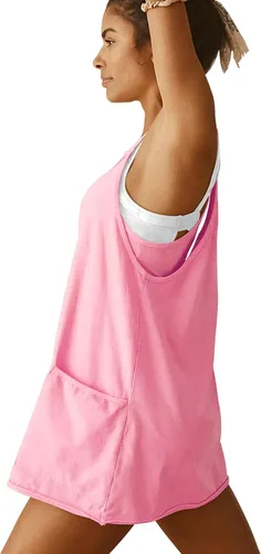Vista 5 de Vestido atlético para mujer con pantalones cortos incorporados, mini vestido de entrenamiento de tenis, vestido de moda de verano 2024