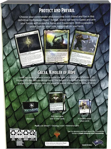 Vista 6 de Magic: The Gathering Adventures in The Forgotten Realms, Mazo Commander, Aura de Coraje (verde, blanco y azul)