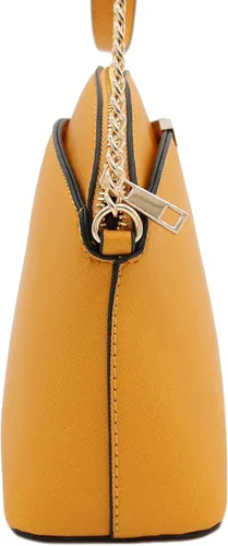 Vista 3 de FashionPuzzle Saffiano Bolso bandolera pequeño con correa de cadena