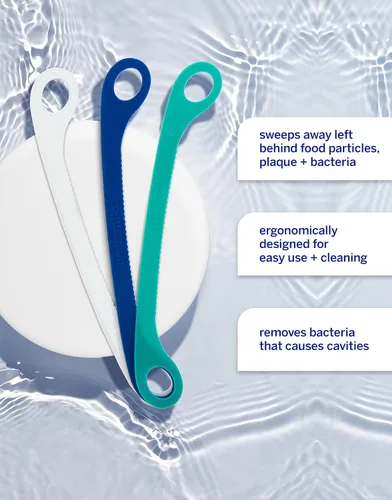 Vista 4 de Supersmile Limpiador de lengua Ripple Edge, paquete de 3, raspador de lengua ergonómico reutilizable para adultos, elimina las bacterias para un