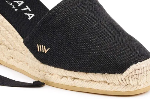Vista 9 de Viscata Escala Espadrille Canvas Wedges with Sleek Ankle Laces Women's Lace Up shoes Handmade in Spain Organic Cotton Canvas and 100% Natural Jute