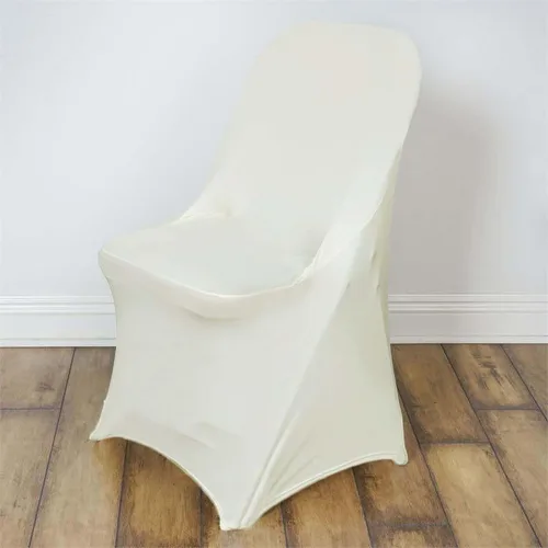 Vista 13 de Efavormart - Funda para silla plegable elástica de elastano, ajustable, para cenas, eventos, bodas, fiestas, banquetes, catering, color beige