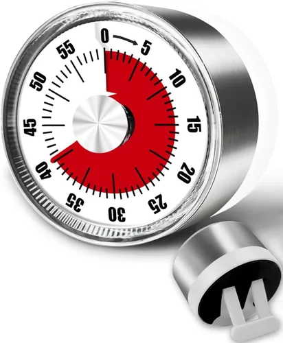 Vista 8 de Temporizadores de cocina para cocinar, temporizador visual de 0 a 60 minutos para niños, temporizador magnético de cocción manual con alarma fuerte