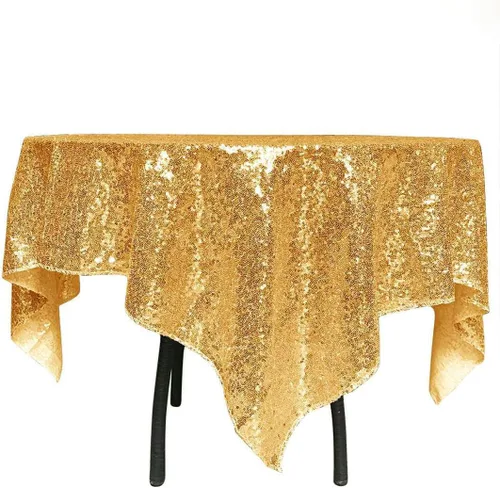 Vista 27 de ShinyBeauty Mantel Cuadrado Pequeño de 36 x 36 Pulgadas Mantel de Lentejuelas Azul Bebé Cubierta de Mesa con Purpurina Superposición Cuadrada
