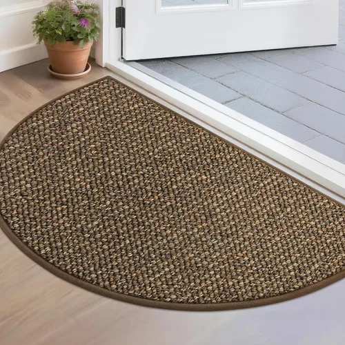 Vista 29 de BEQHAUSE Tapete Atrapa Suciedad para Puerta 17" x 30" Semicírculo Antideslizante Lavable Tapetes de Entrada Alfombras Absorbentes de Bienvenida