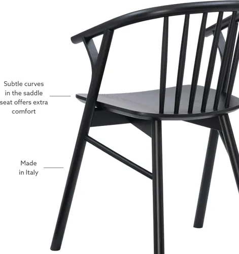 Vista 10 de Linon Breeanne - Silla de comedor con respaldo y silla de montar Windsor color negro