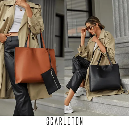 Vista 2 de Scarleton Leather Tote Bag for Women, Womens Purses and Handbags, Reversible Tote Bags for Women, Purses for Women, H1842