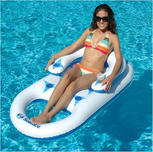 Vista 3 de Flotador inflable de piscina inflable del solsticio - 64" - azul y blanco