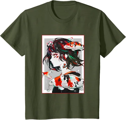 Vista 12 de Camiseta de anime anime japonés estético Otaku Negro